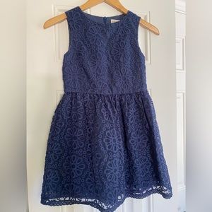 Johnnie b by Boden Navy Blue Embroidered Party Dress Sz 9-10y